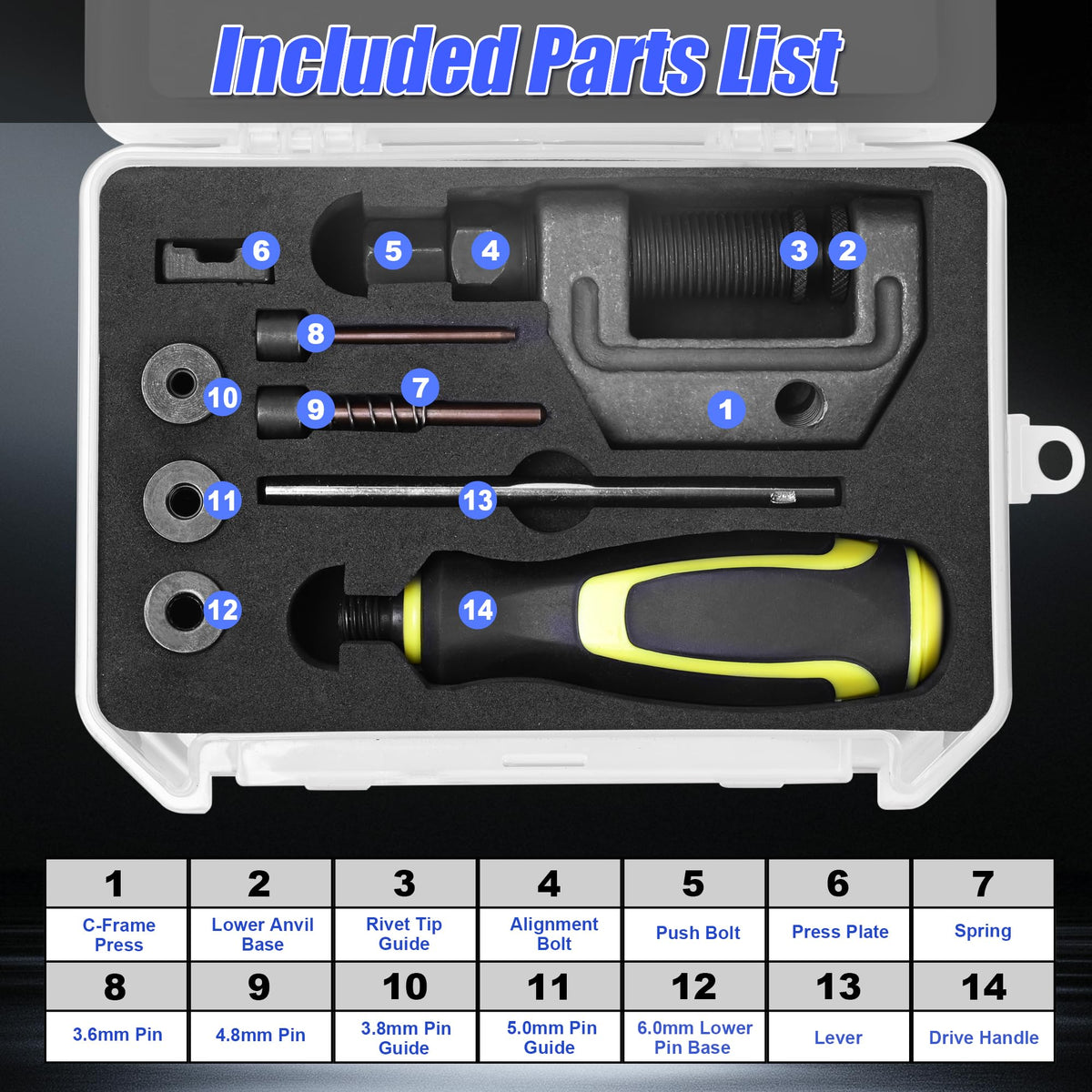 14 Pc Motorcycle Chain Breaker Tool Kit F413