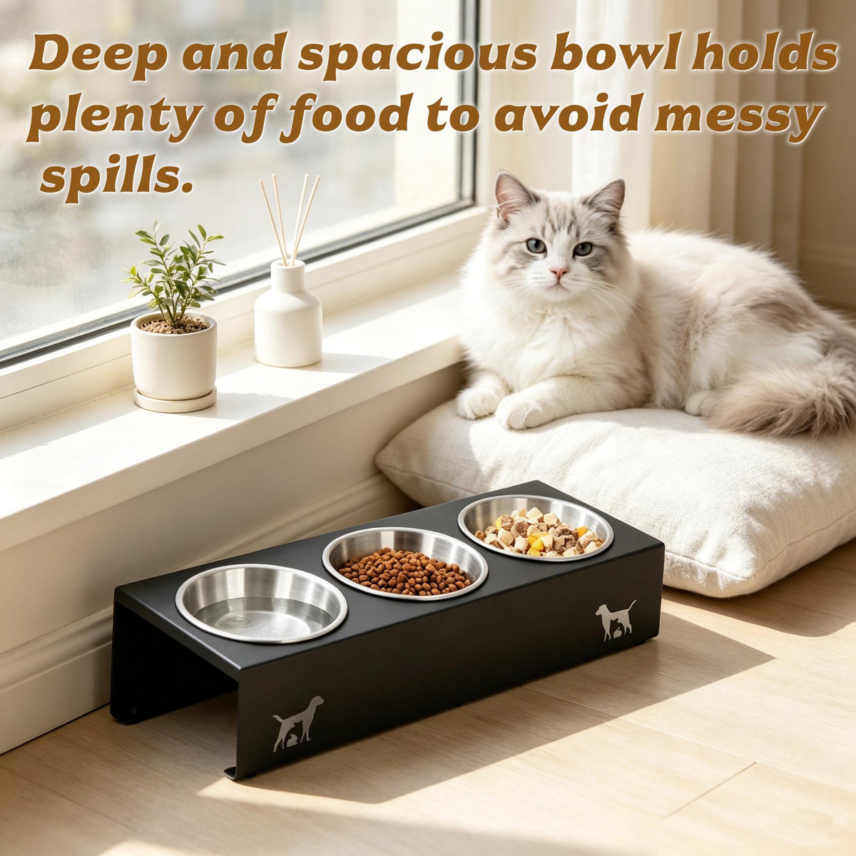 15° Tilted Stainless Steel Cat Bowls 3 Pack A614609