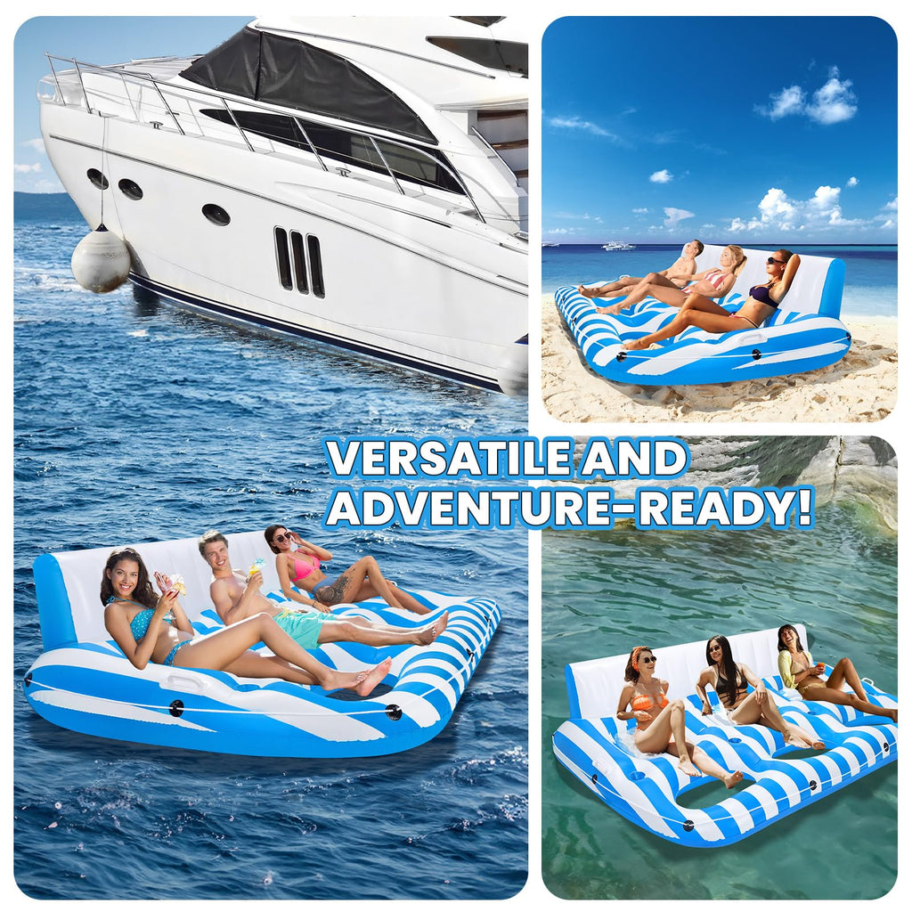 Inflatable Pool Lounger Float with Handles and Cup Phone Holder T581