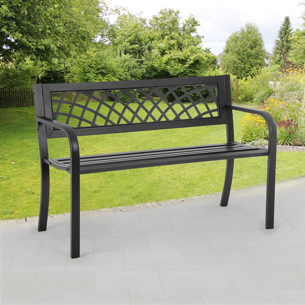 Black Outdoor Garden Bench H461444