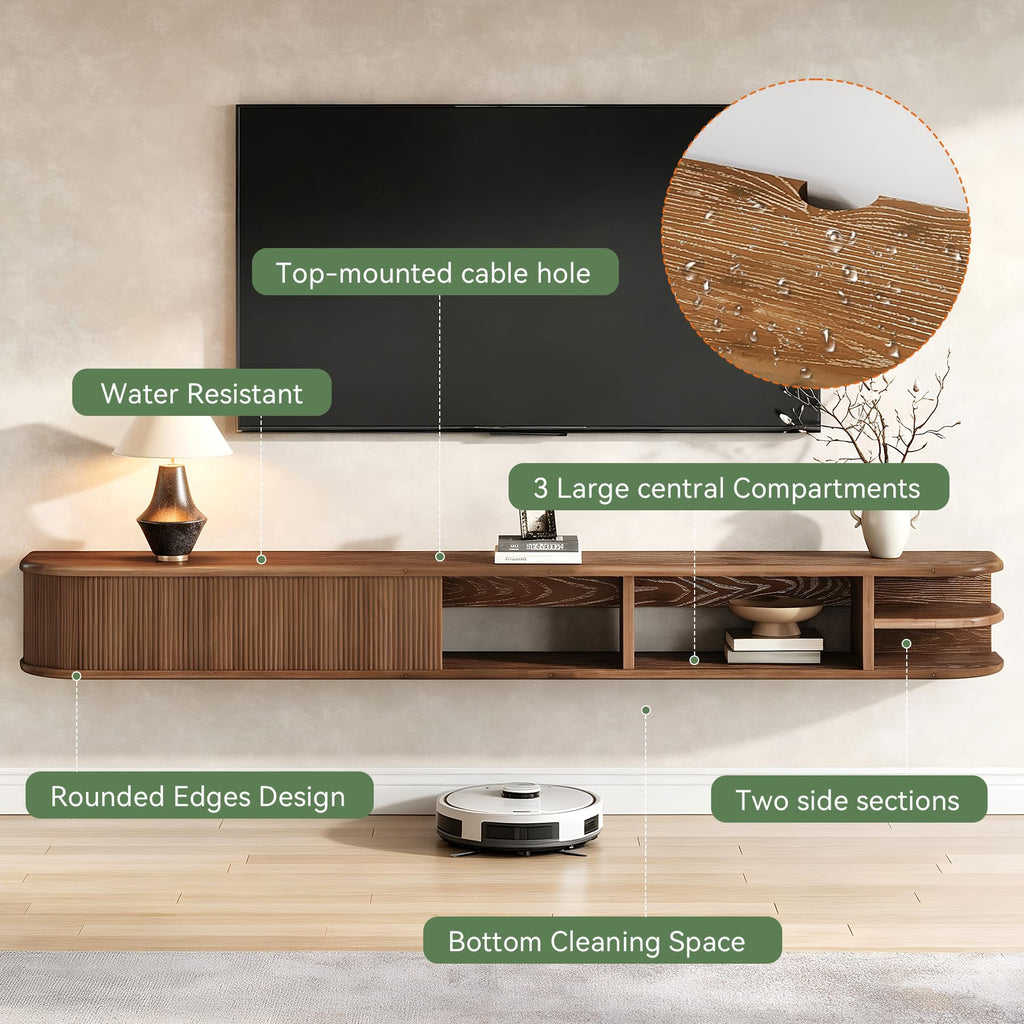 71" Solid Wood Floating TV Stand G85268
