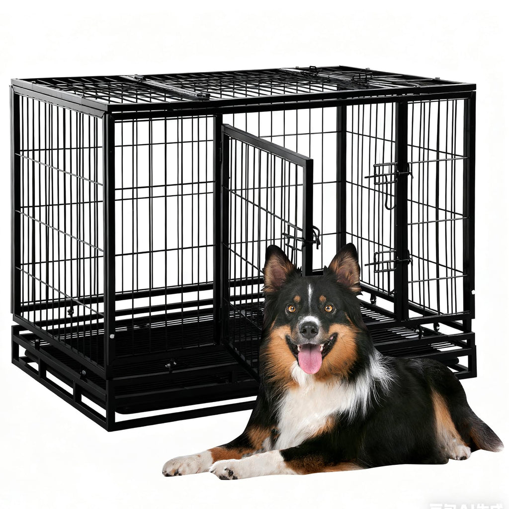 48 inch XXL Heavy Duty Dog Kennel with Wheels I34191