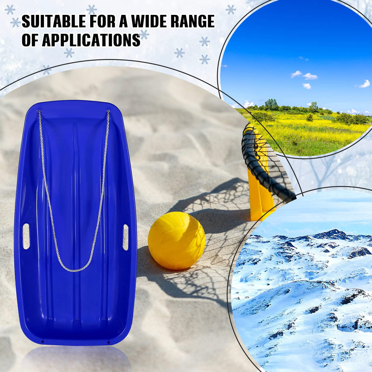 6 Pcs 35 in Plastic Snow Sled A1160