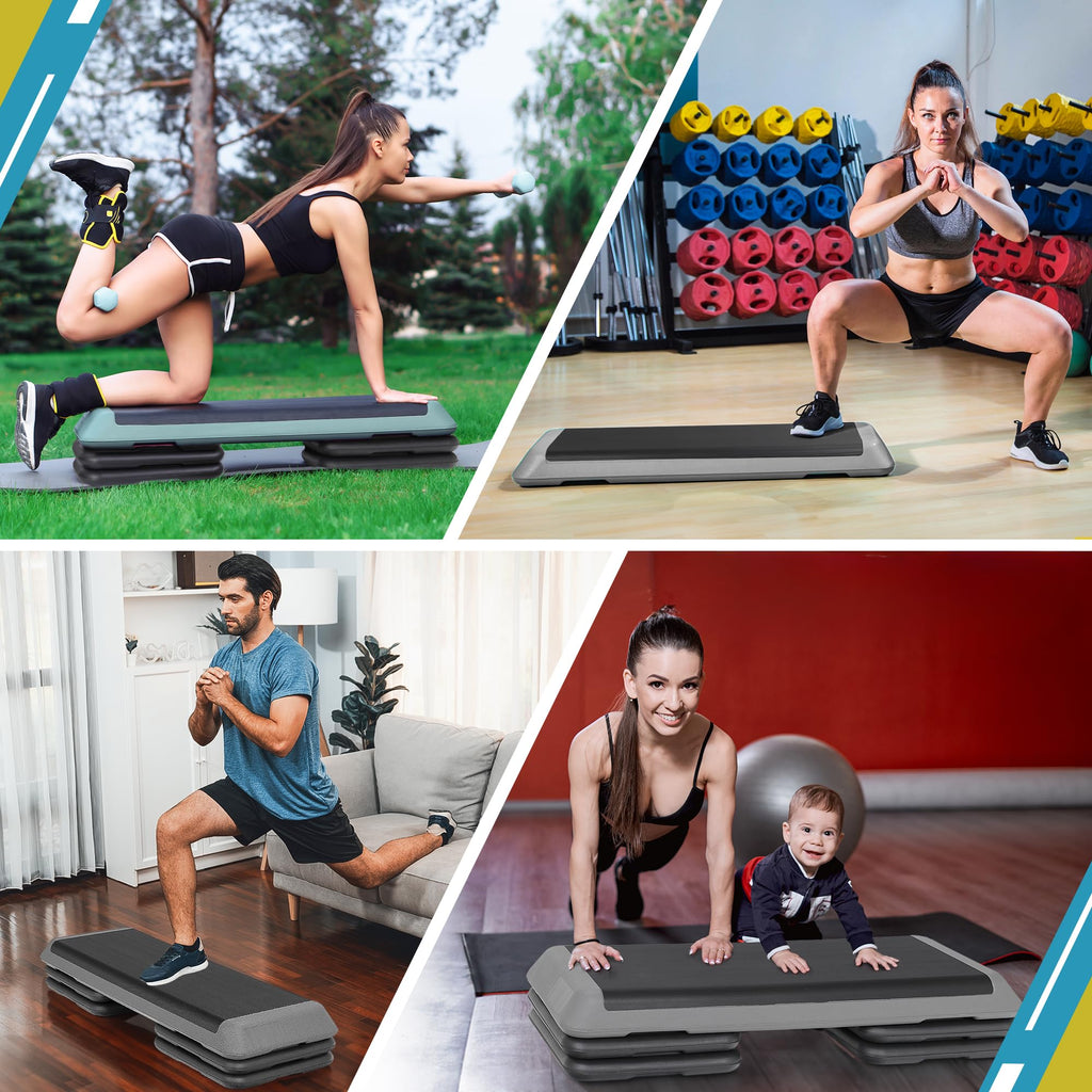 43 Inch Adjustable Aerobic Step Platform with 4 Risers J77149