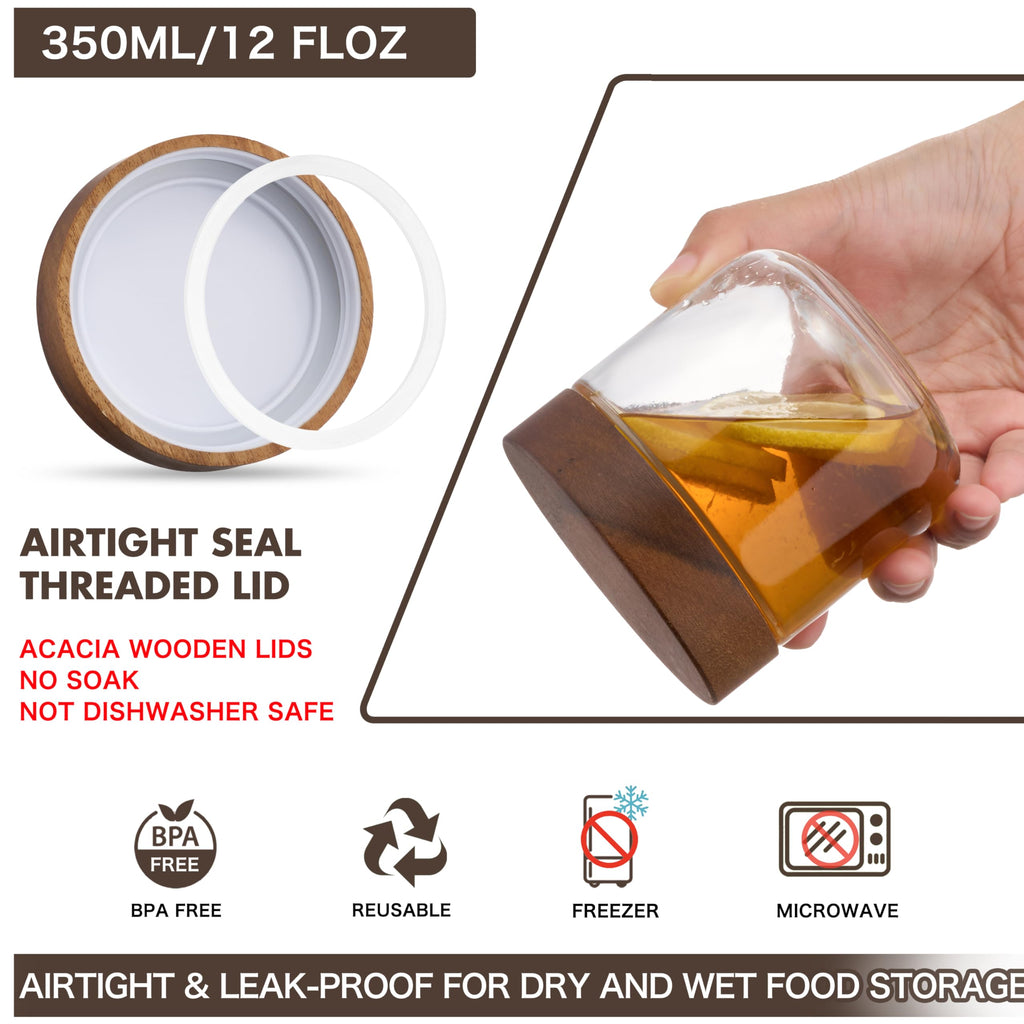 12 oz Glass Jars with Lids 6 Pack G37447
