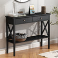 39" Entryway Table with Drawers and Storage Shelf H201798