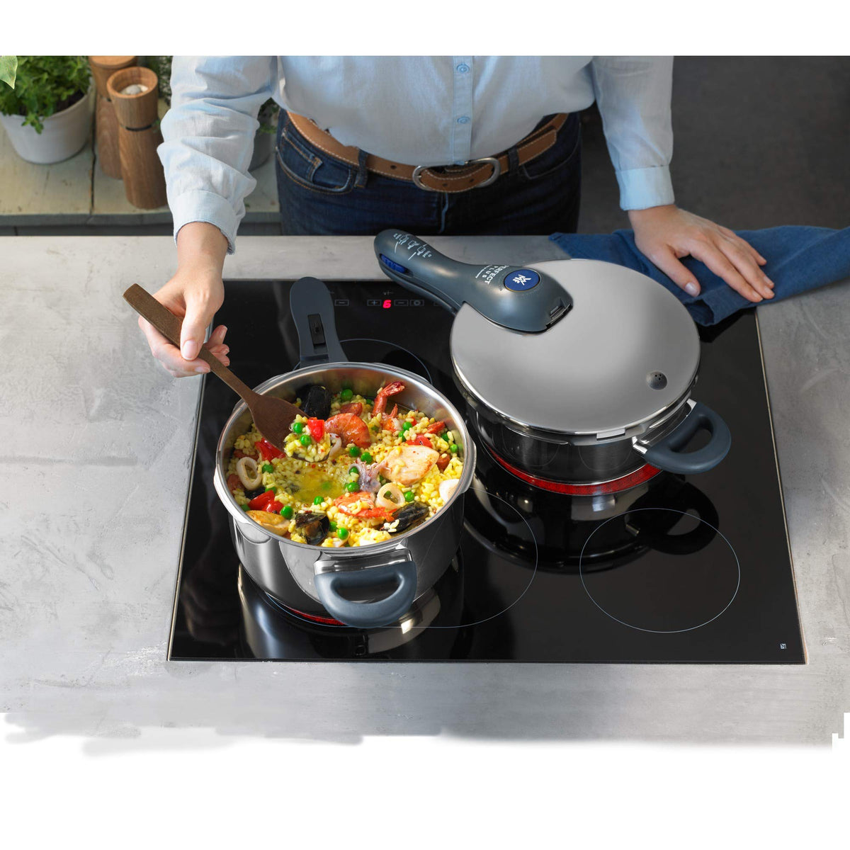 6.5 L Stainless Steel Pressure Cooker Set of 2 F42772