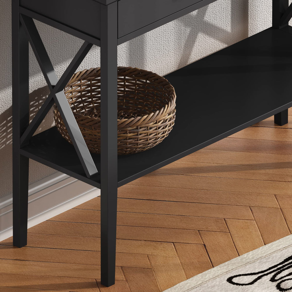 39" Entryway Table with Drawers and Storage Shelf H201798