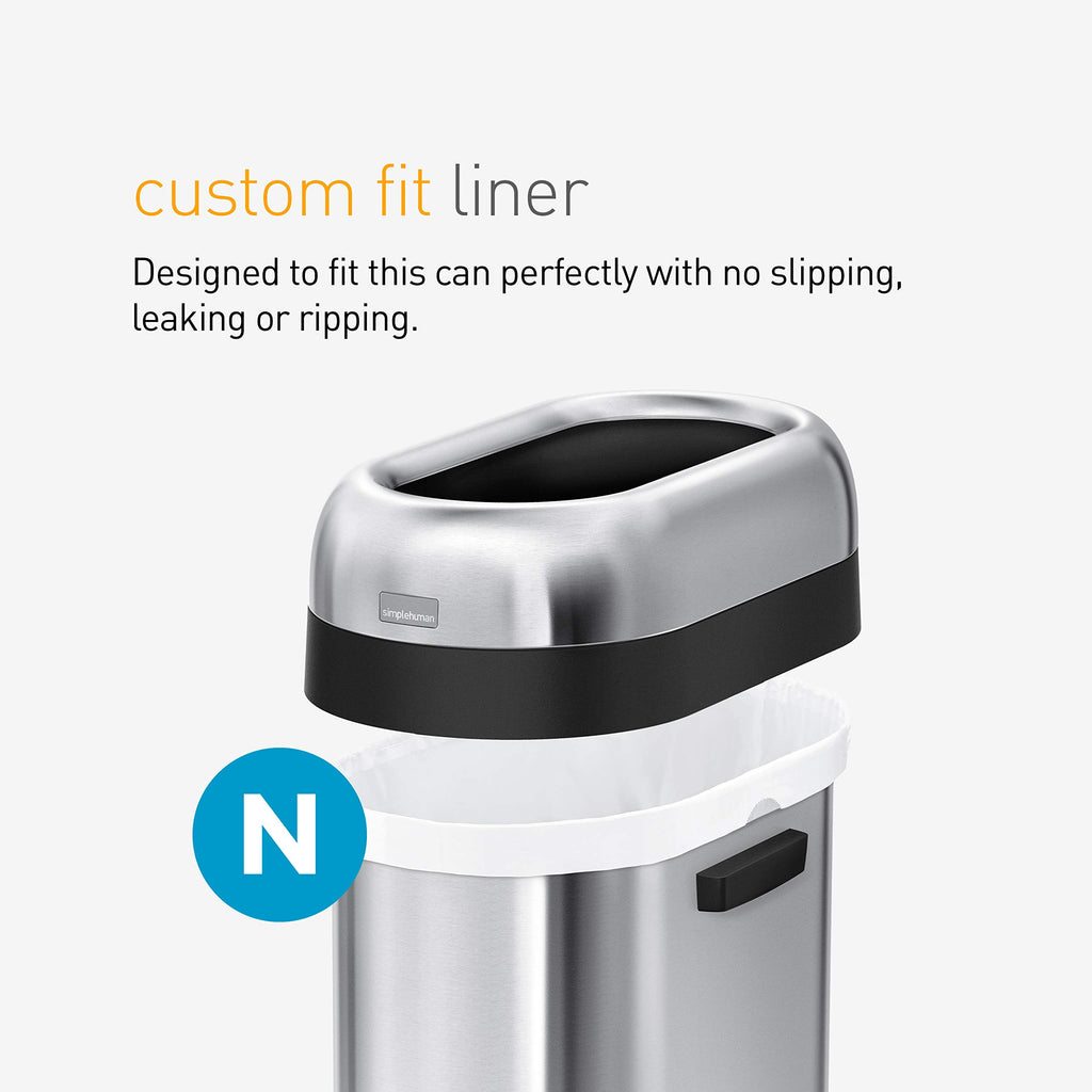 50 Liter Brushed Stainless Steel Open Top Trash Can Z6927