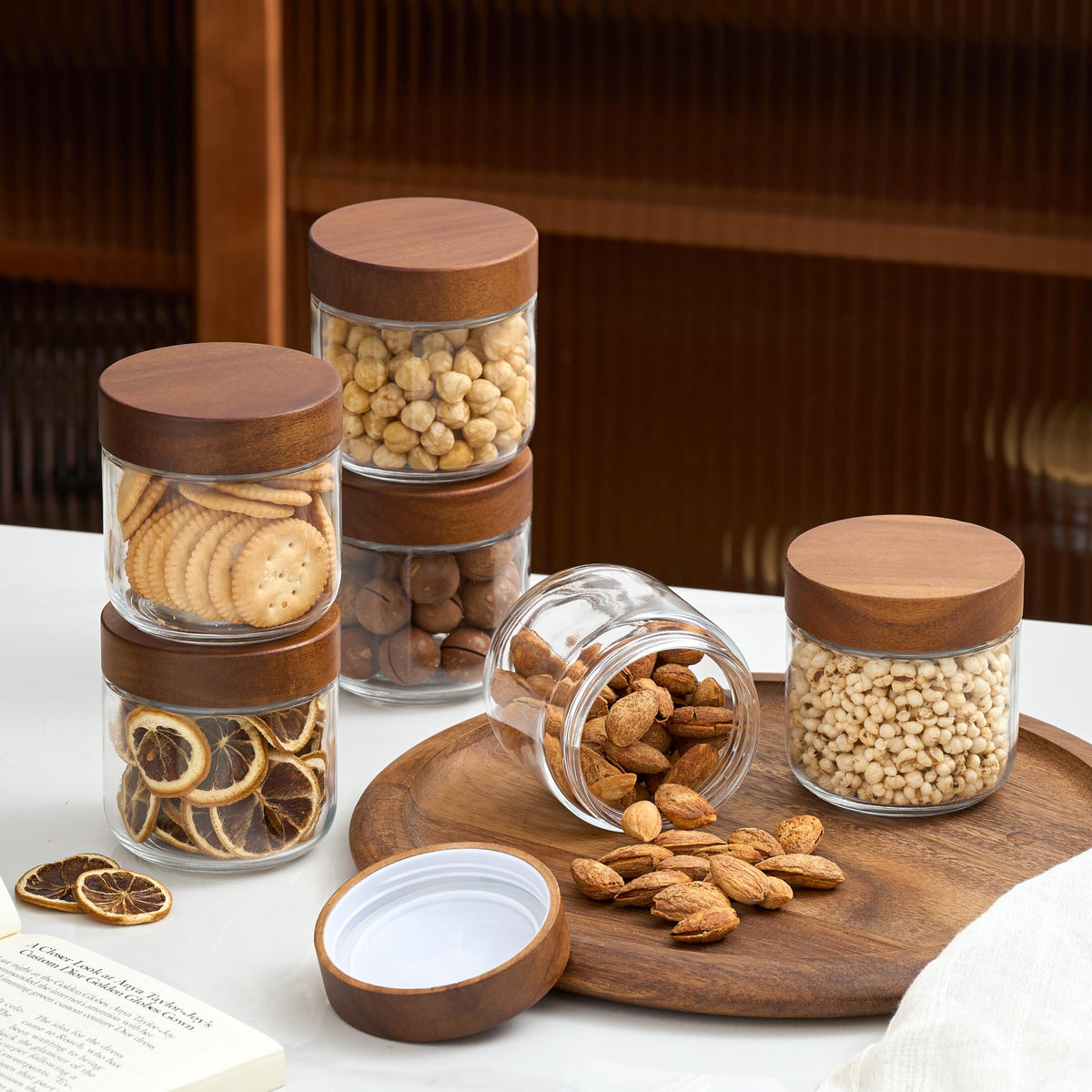 12 oz Glass Jars with Lids 6 Pack G37447