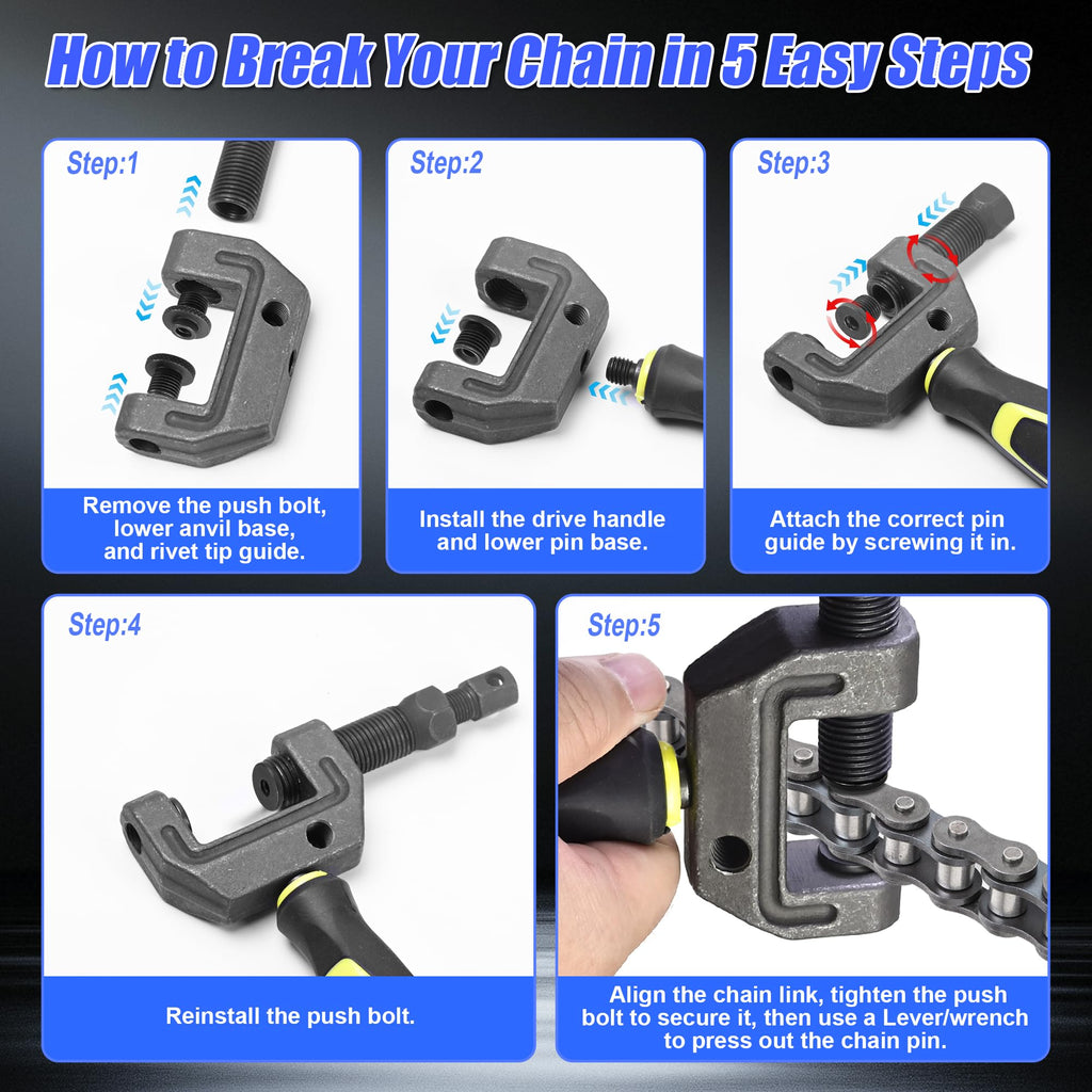 14 Pc Motorcycle Chain Breaker Tool Kit F413