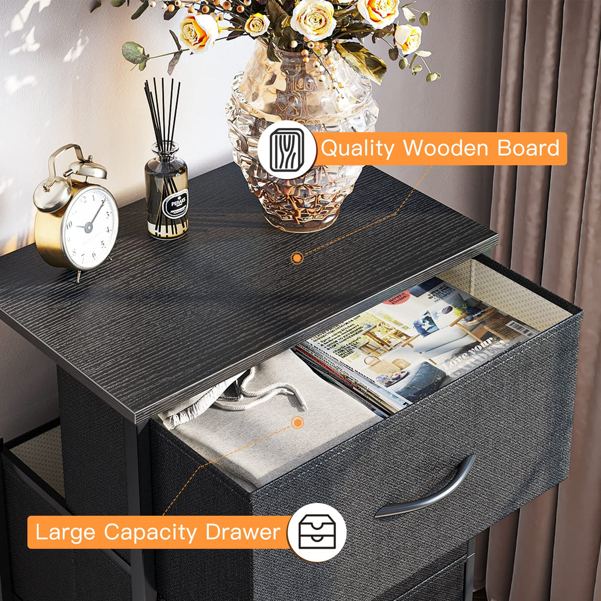 Black 4 Drawer Small Dresser X675