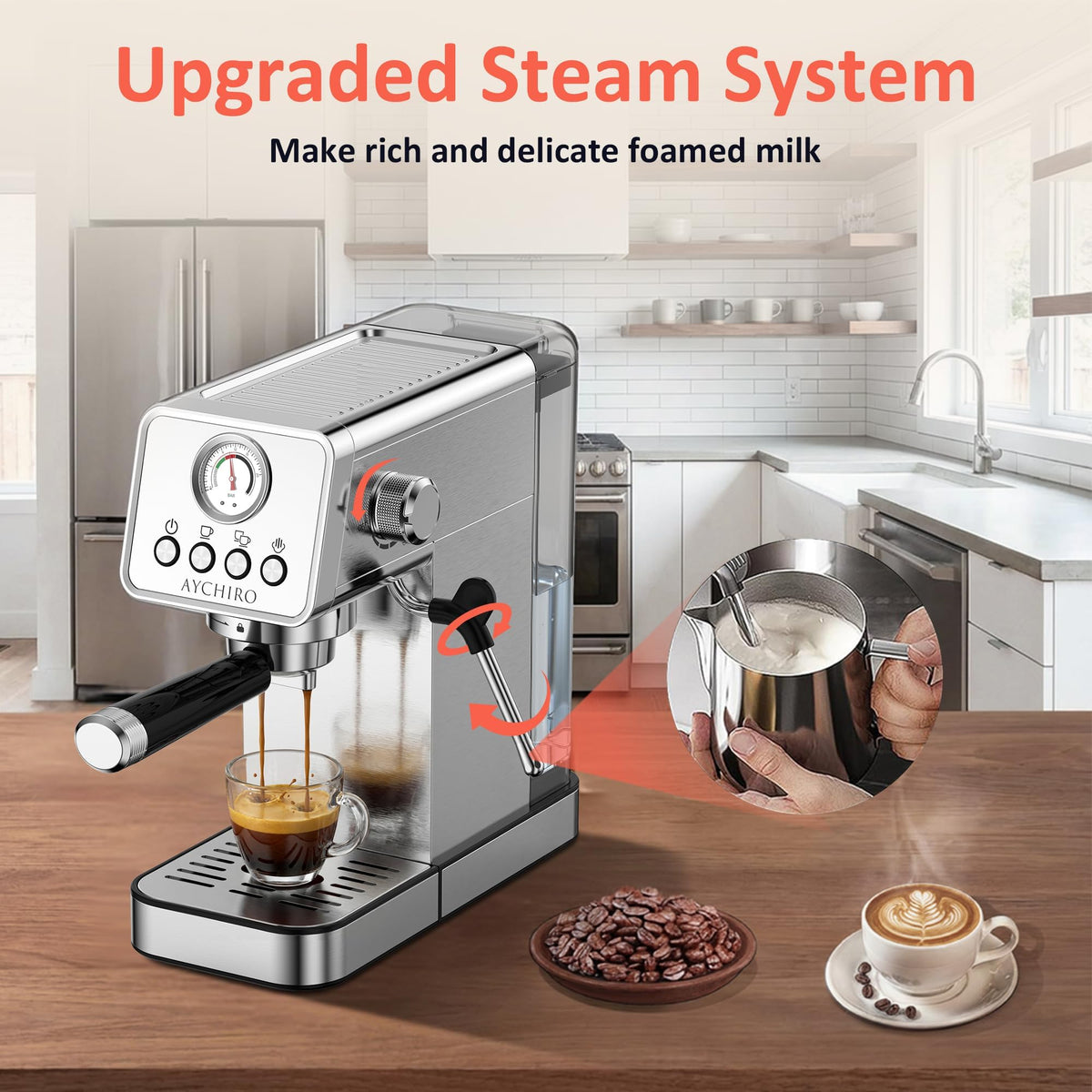 20 Bar Espresso Machine with Steam Wand A63383