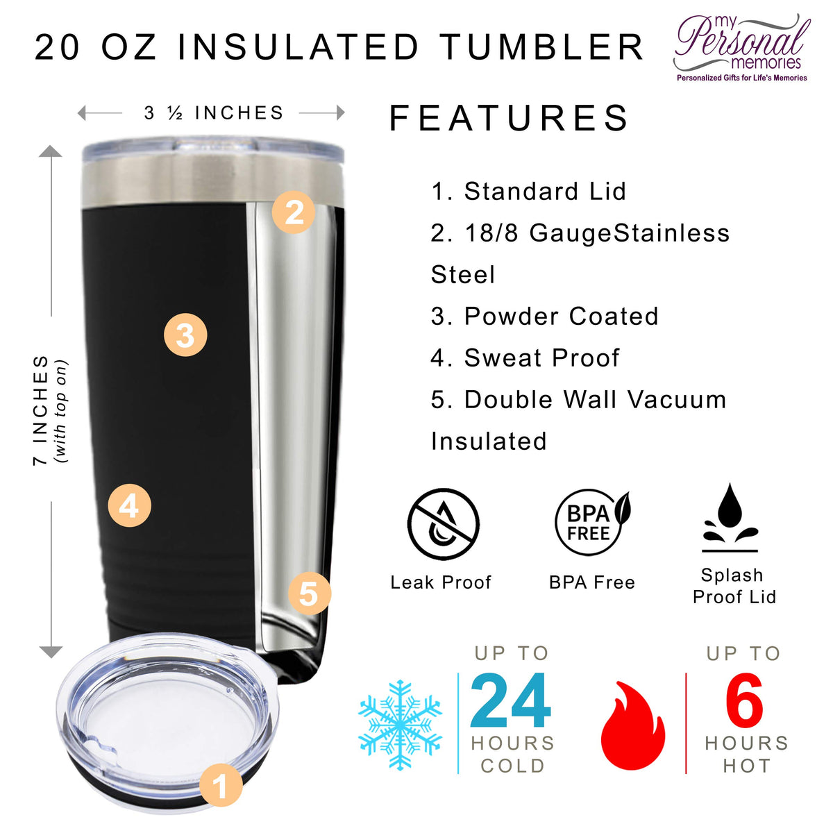 Set of 2 Stainless Steel Double Wall Vacuum Insulated Travel Tumbler K620261