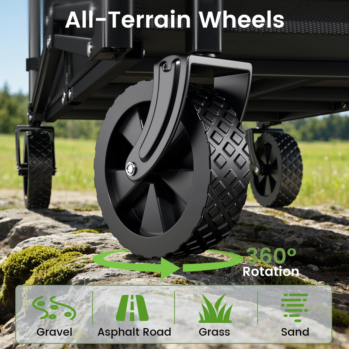 Collapsible Wagon Cart with Wheels, Black C69780