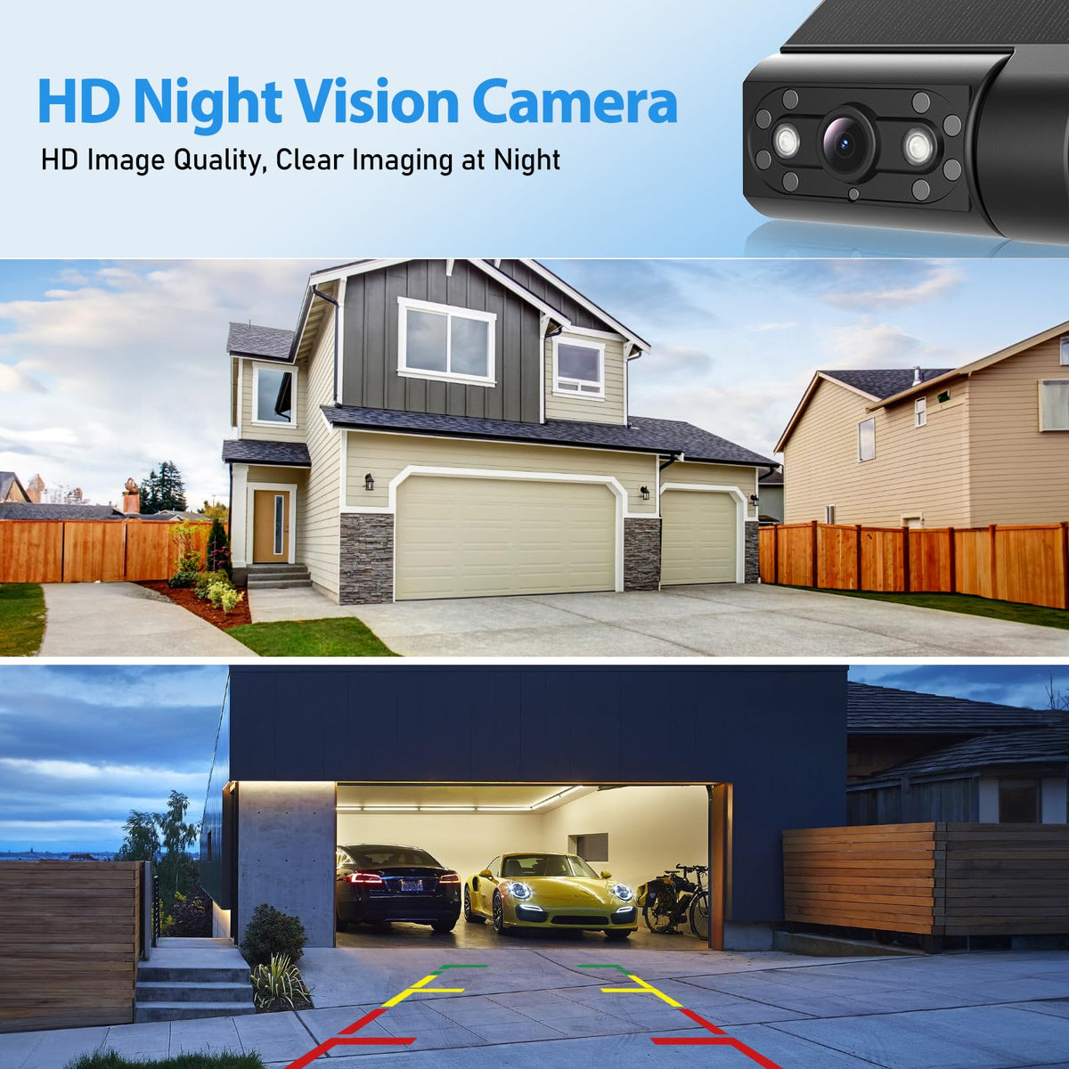 7" Solar Wireless Magnetic Backup Camera D9369