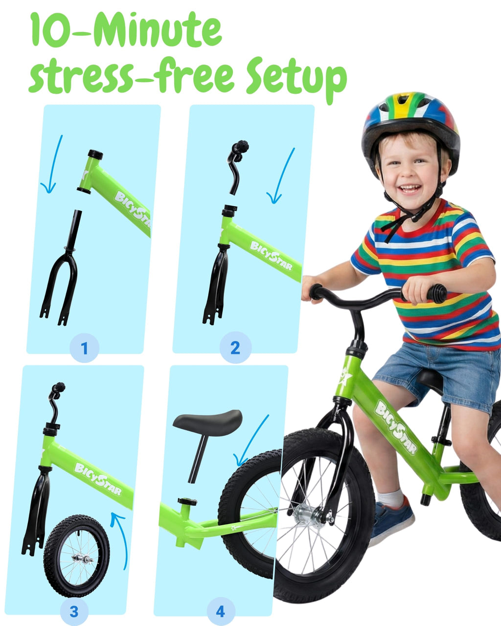 14 Inch Pink Balance Bike with Air Rubber Tires E998929