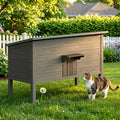 Insulated Weatherproof Wooden Outdoor Cat House A3929