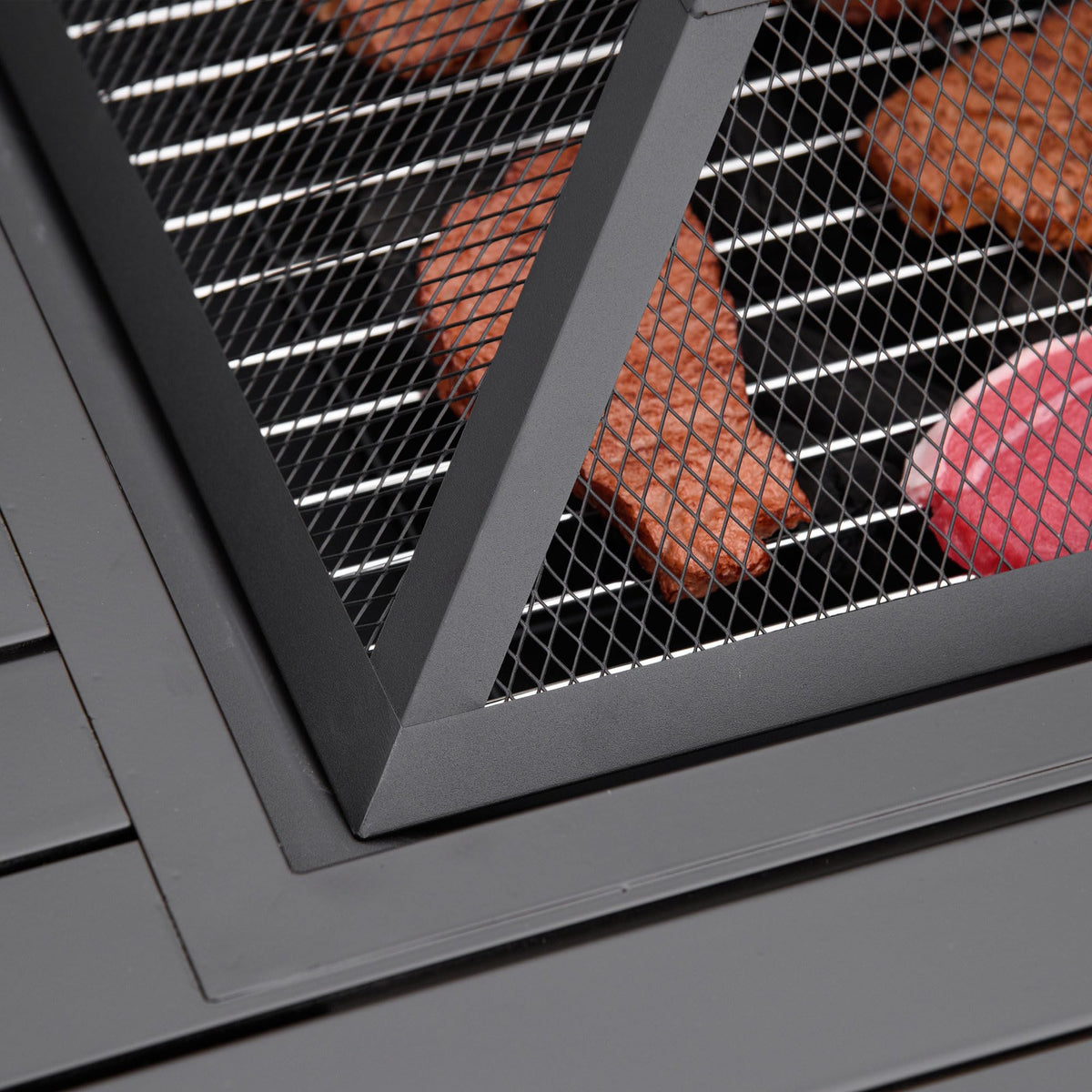 34" Black Metal Fire Pit with Grill H8419