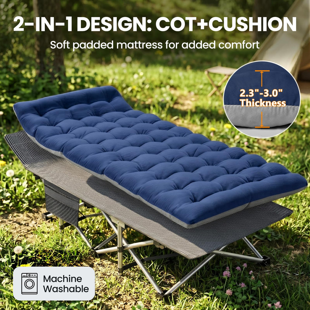 Folding Camping Cot with Mattress, 2 Pack S8587