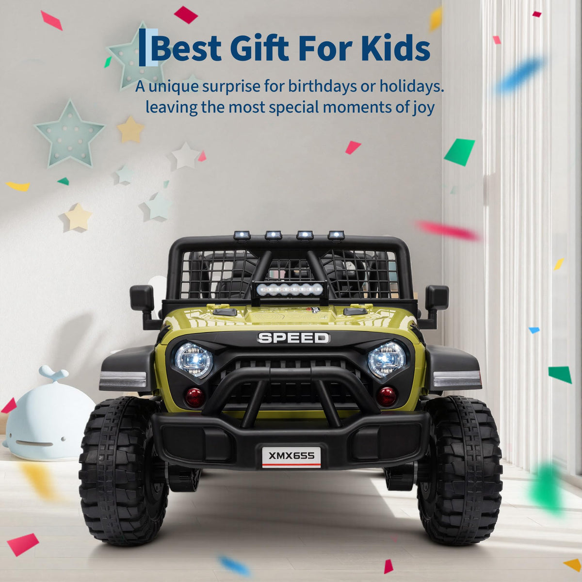 24V 2-Seater Kids Electric Truck with Parent Remote Control, Green K70497
