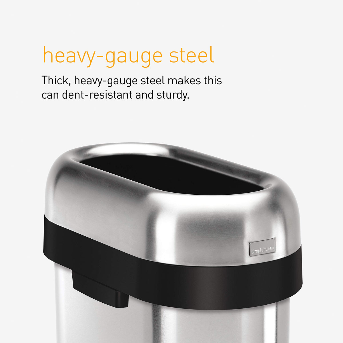 50 Liter Brushed Stainless Steel Open Top Trash Can Z6927