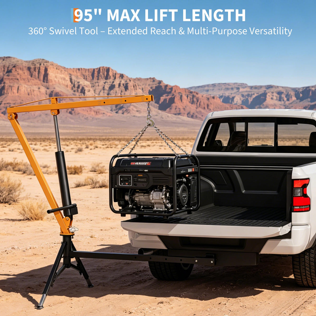 Heavy Duty Hydraulic Hitch Mounted Truck Crane with 360 Degree Swivel Boom A747
