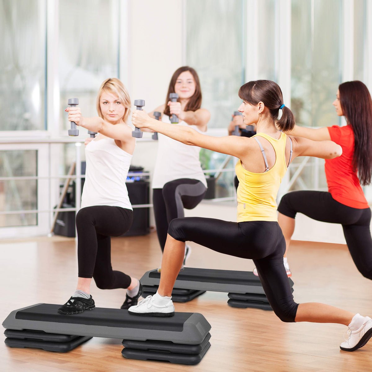 43 Inch Adjustable Aerobic Step Platform with 4 Risers J77149