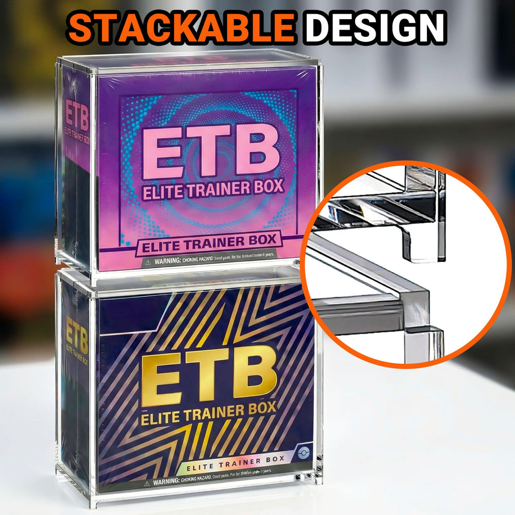 2 Pack Acrylic Case Stackable Magnetic Protector for ETB Storage Q839
