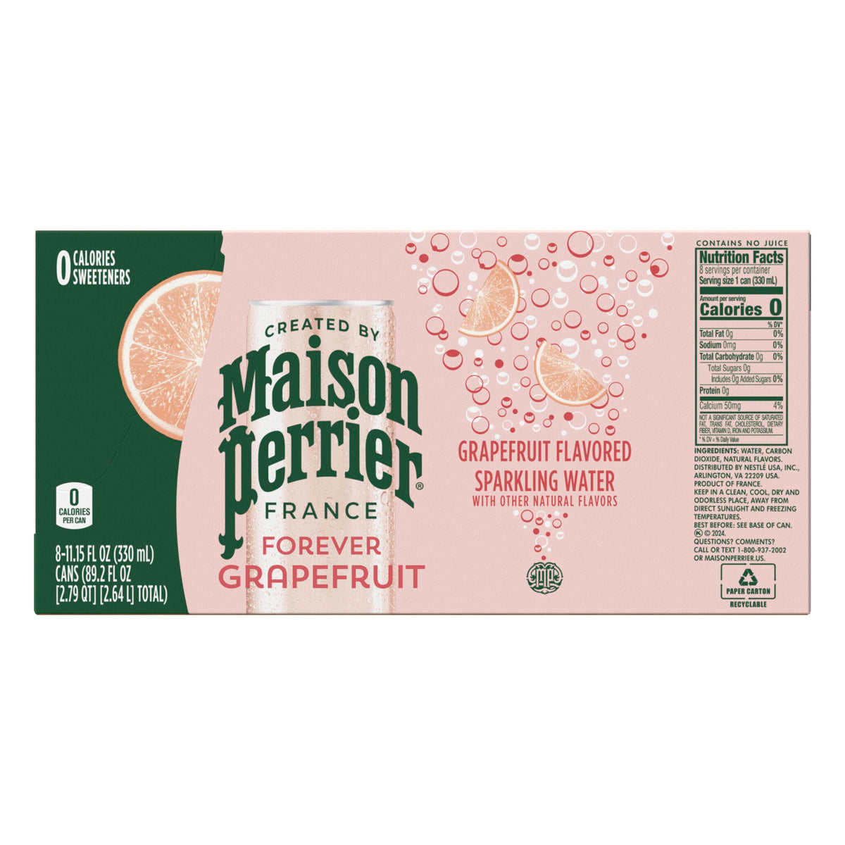 Grapefruit Flavored Sparkling Water, 11.15 Fl Oz Cans, 8 Count L3827