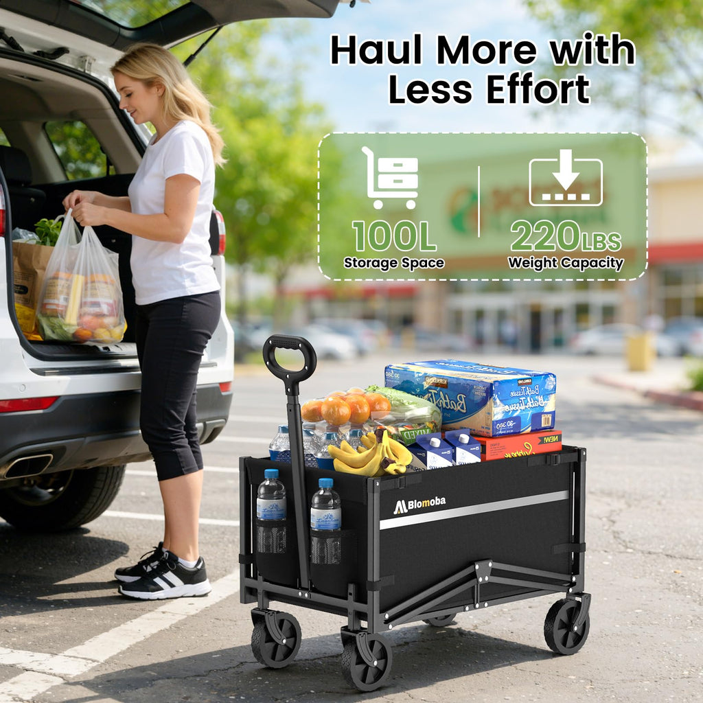 Collapsible Wagon Cart with Wheels, Black C69780