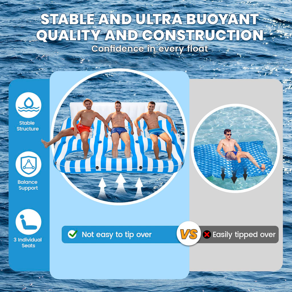 Inflatable Pool Lounger Float with Handles and Cup Phone Holder T581