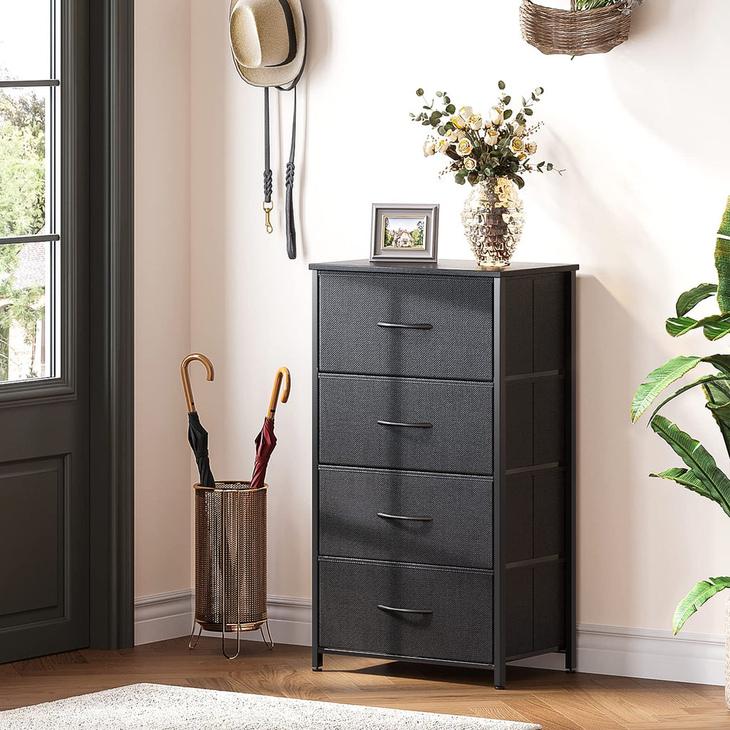 Black 4 Drawer Small Dresser X675