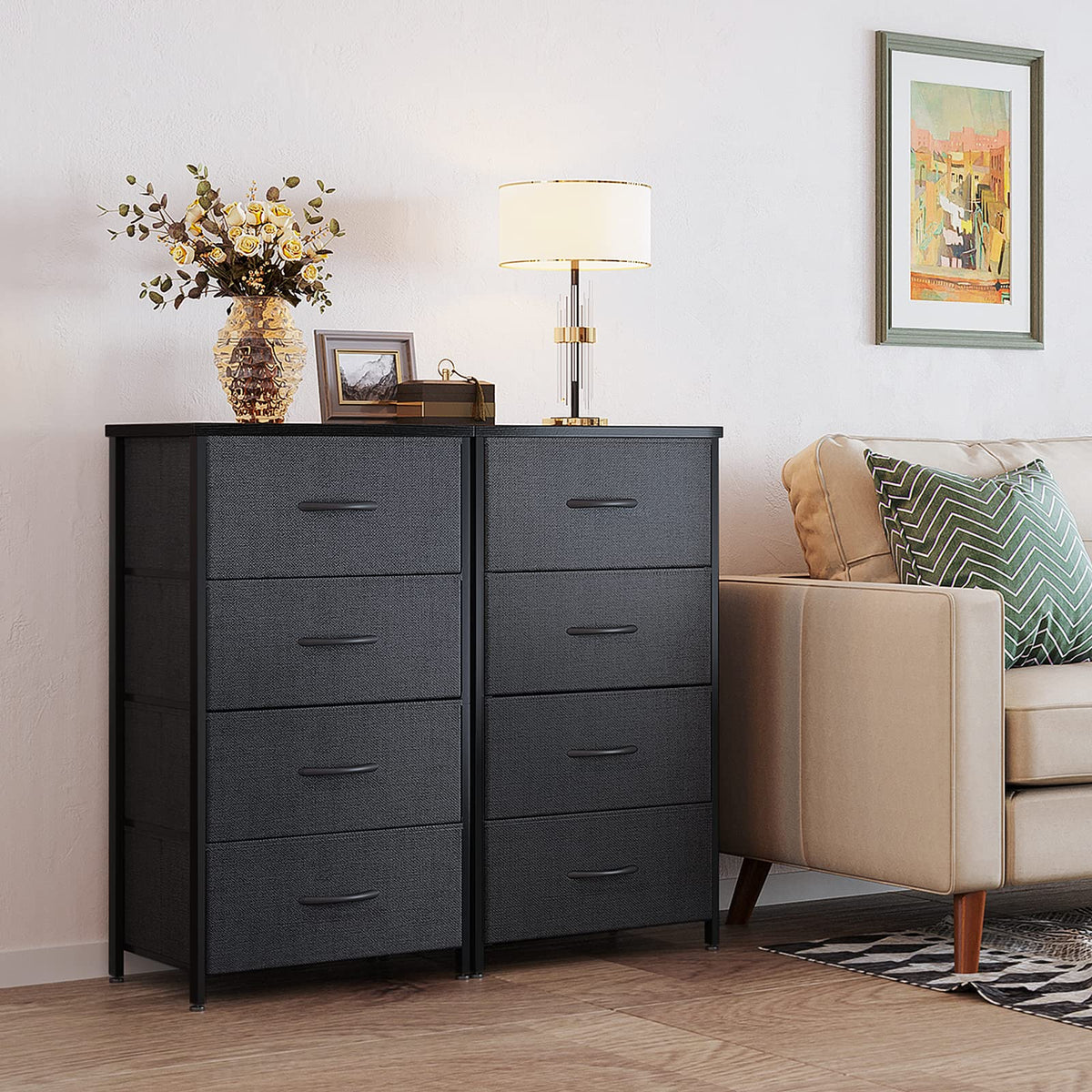 Black 4 Drawer Small Dresser X675