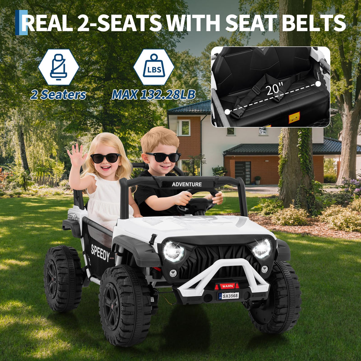 24V 4WD Electric Car 2 Seater UTV with Remote Control O759692