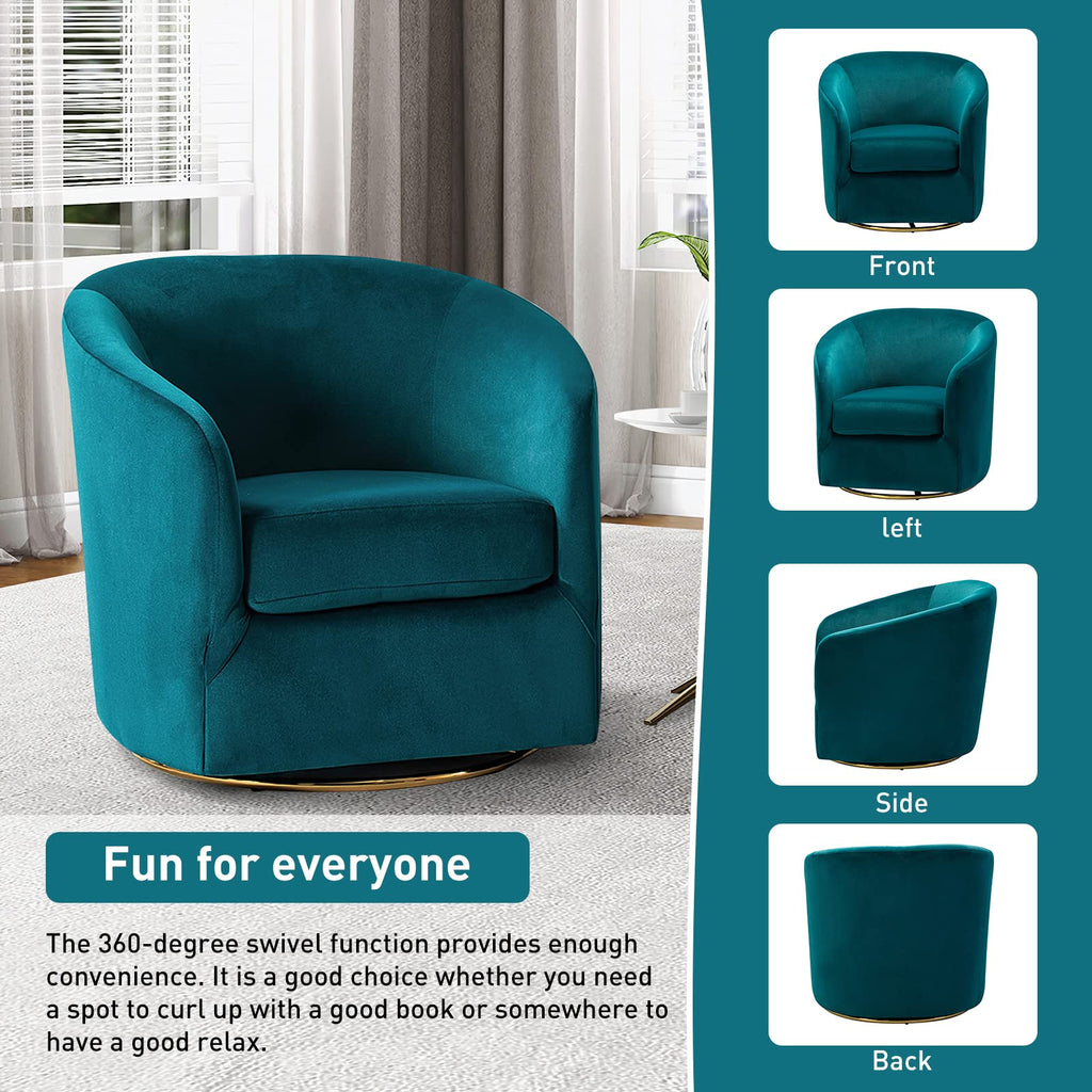 Set of 2 Velvet Swivel Barrel Chair V13091