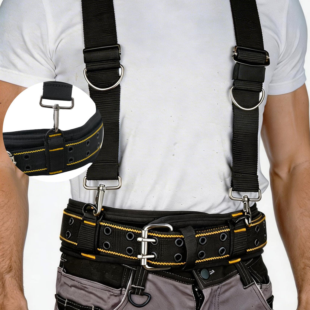 2-Inch Padded Tool Belt with 4 D-Rings Heavy Duty Double Metal Roller Buckle X121327