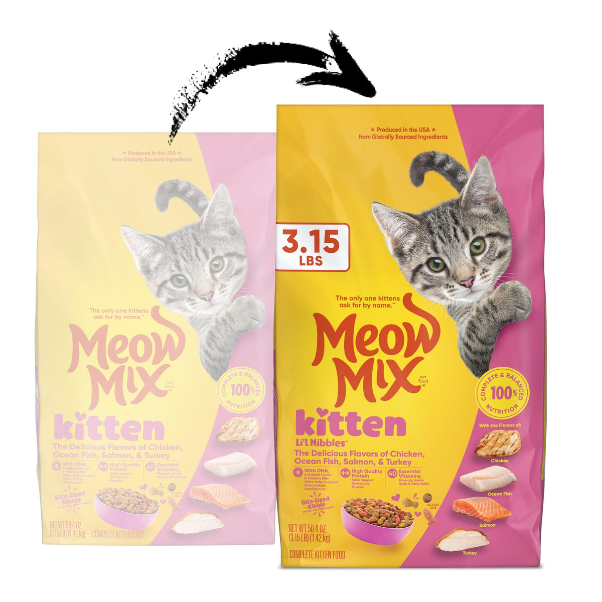 Dry Cat Food for Kittens, 4 Bags D778