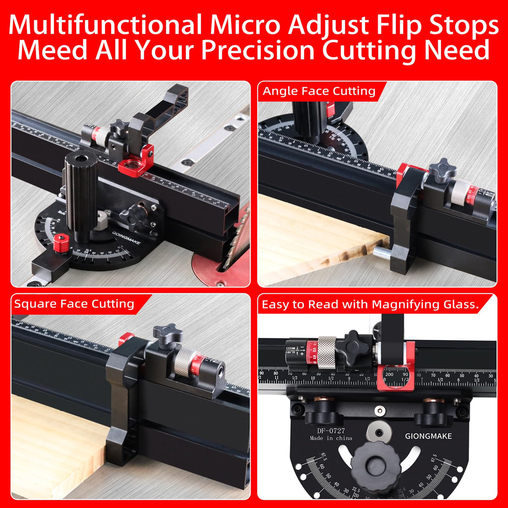 Table Saw Miter Gauge with Micro Adjust Flip Stop C2042
