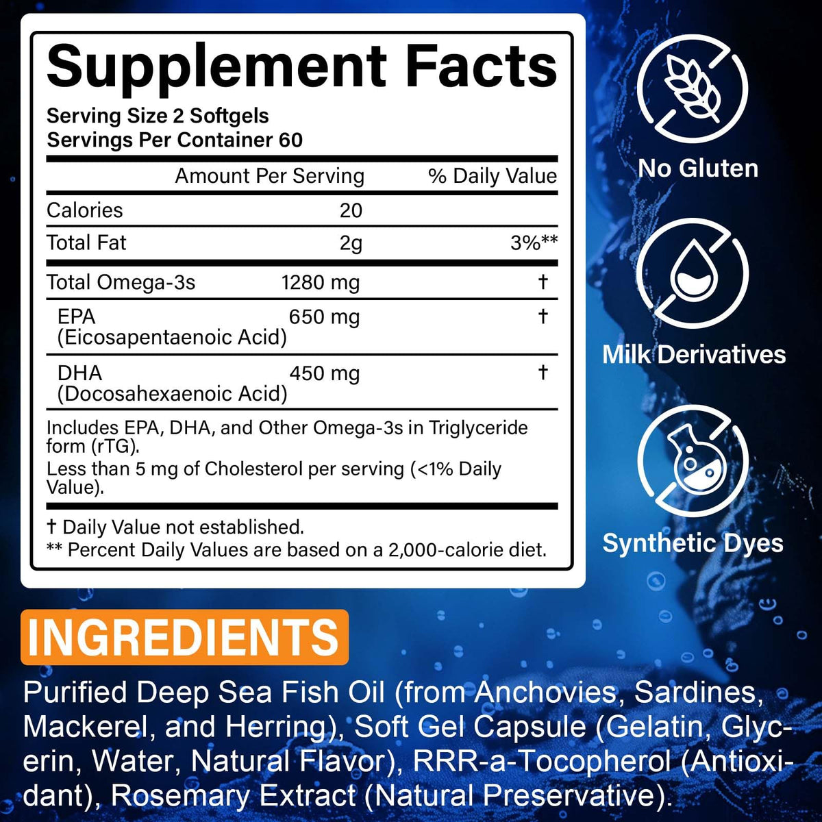 Fish Oil Omega 3 Softgels 120 Softgels U691657