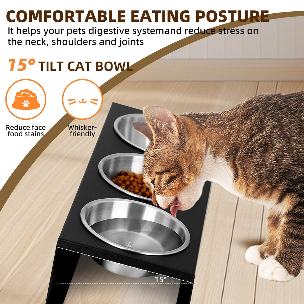 15° Tilted Stainless Steel Cat Bowls 3 Pack A614609