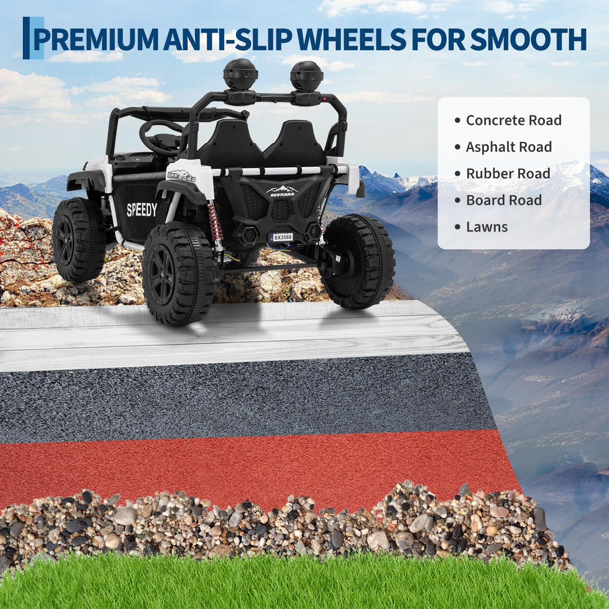 24V 4WD Electric Car 2 Seater UTV with Remote Control O759692