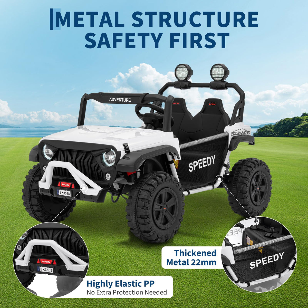 24V 4WD Electric Car 2 Seater UTV with Remote Control O759692