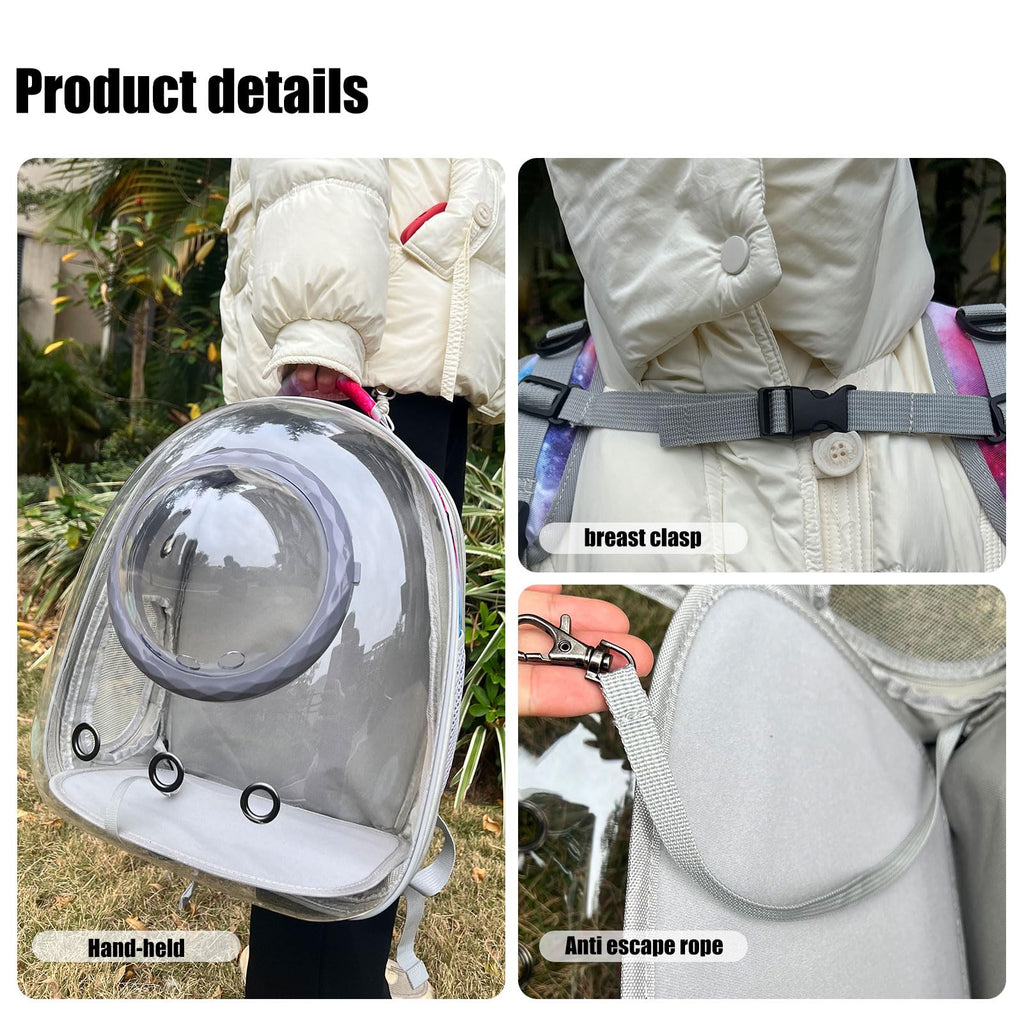 Blue Expandable Cat Backpack with Clear Window I3344