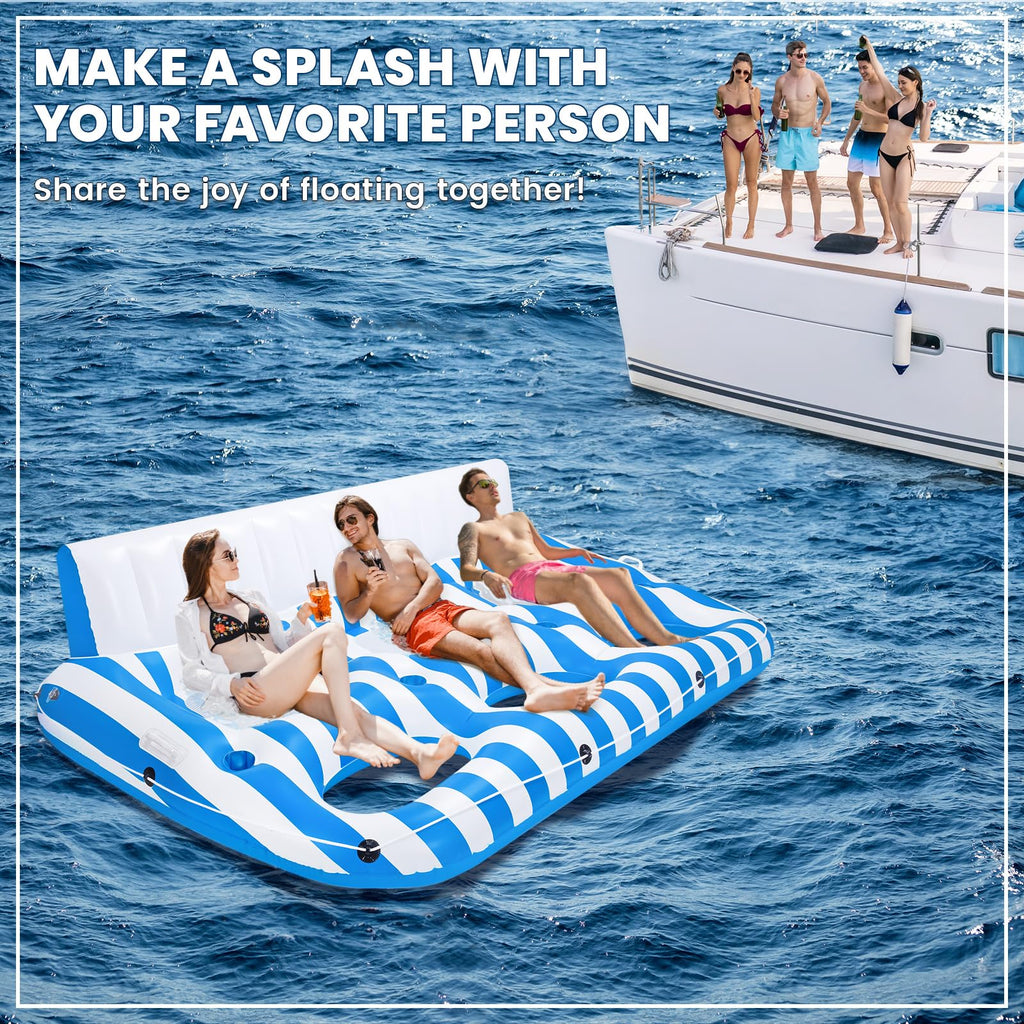 Inflatable Pool Lounger Float with Handles and Cup Phone Holder T581