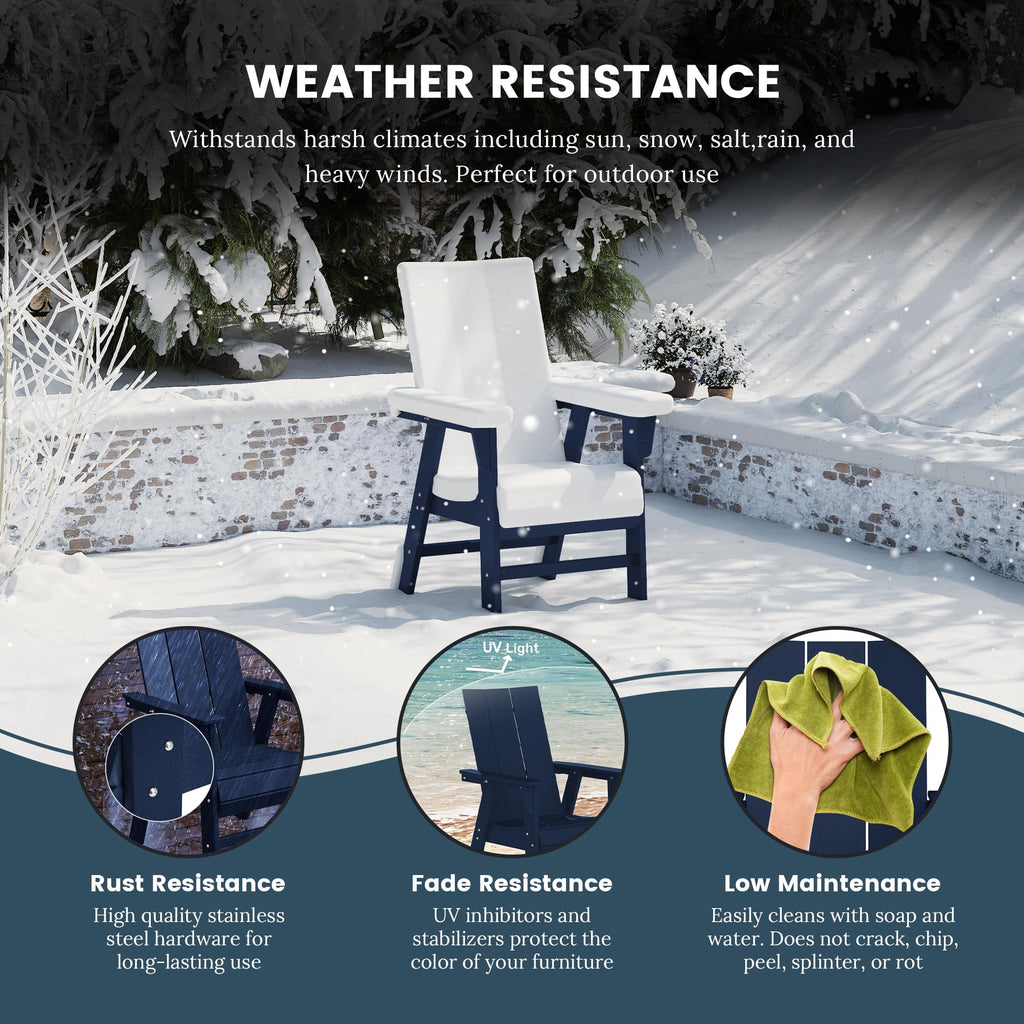 HDPE Adirondack Dining Chair Navy Blue L782801