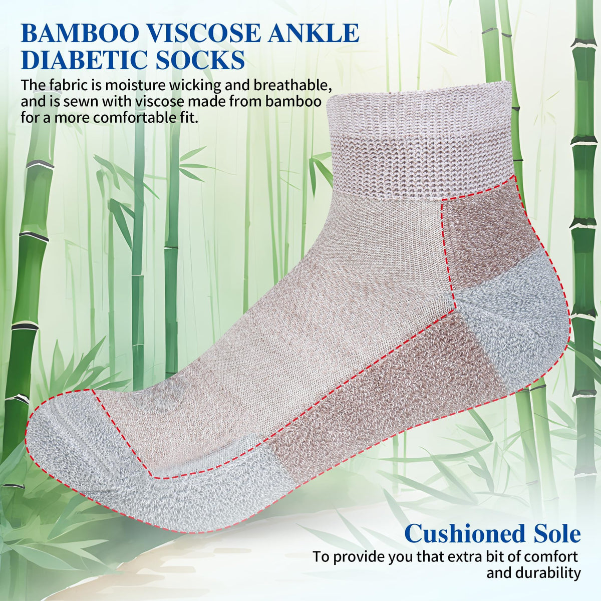 Diabetic Socks for Men, 12 Pairs Ankle & Low Cut Size 9-15 B507855