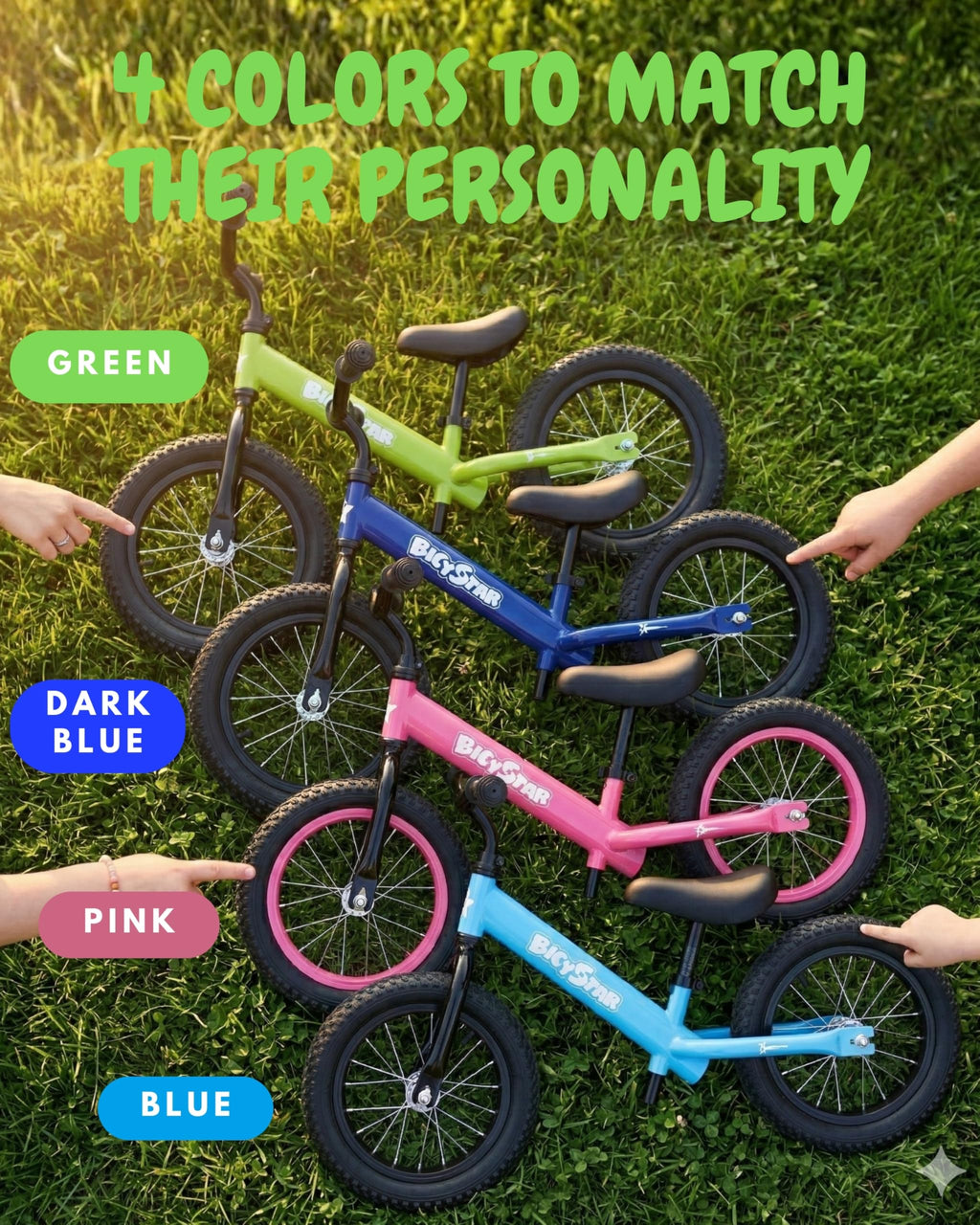 14 Inch Pink Balance Bike with Air Rubber Tires E998929