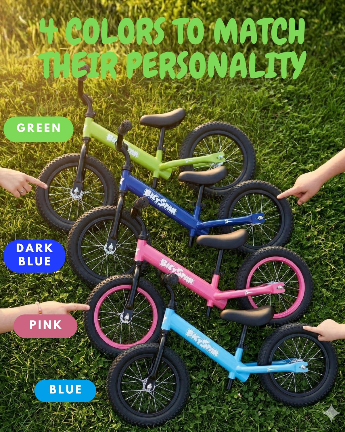 14 Inch Pink Balance Bike with Air Rubber Tires E998929