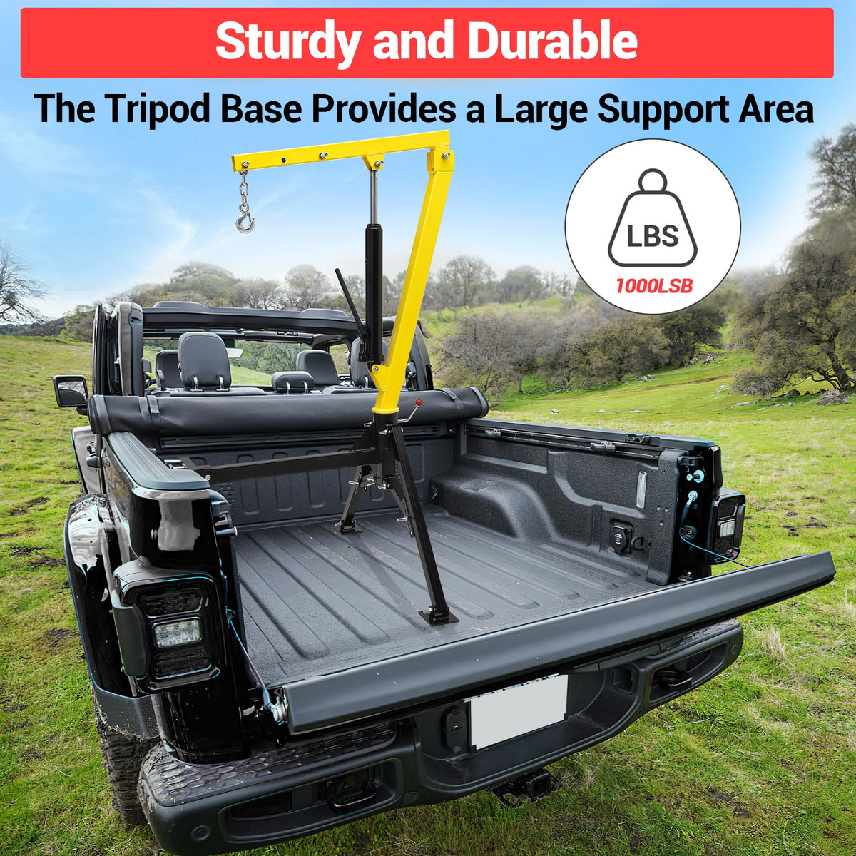 1000 LBS Hydraulic Truck-Mounted Crane with 360° Swivel A764202